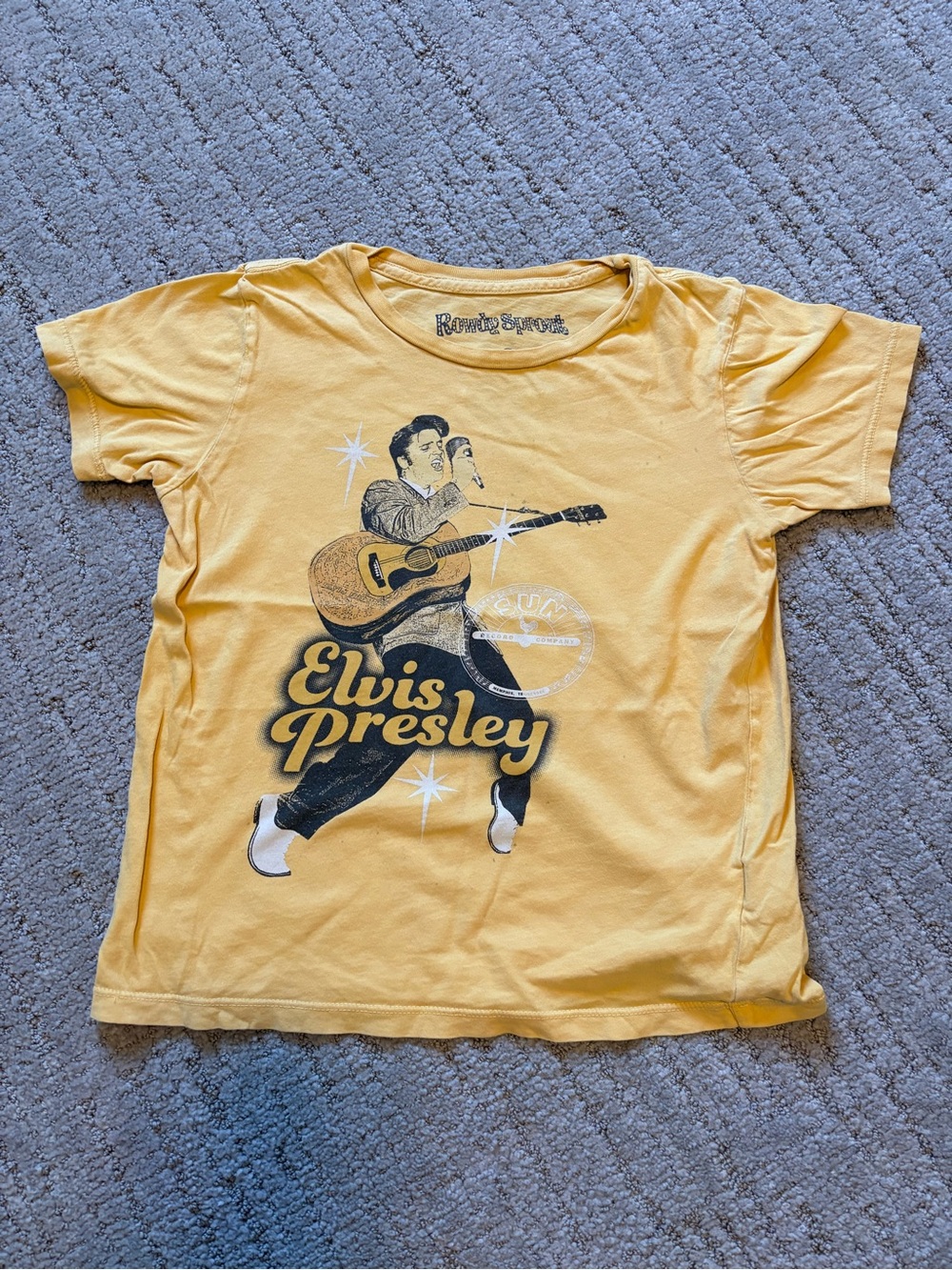 Rowdy Sprout Kids Yellow Elvis Presley Graphic Tee